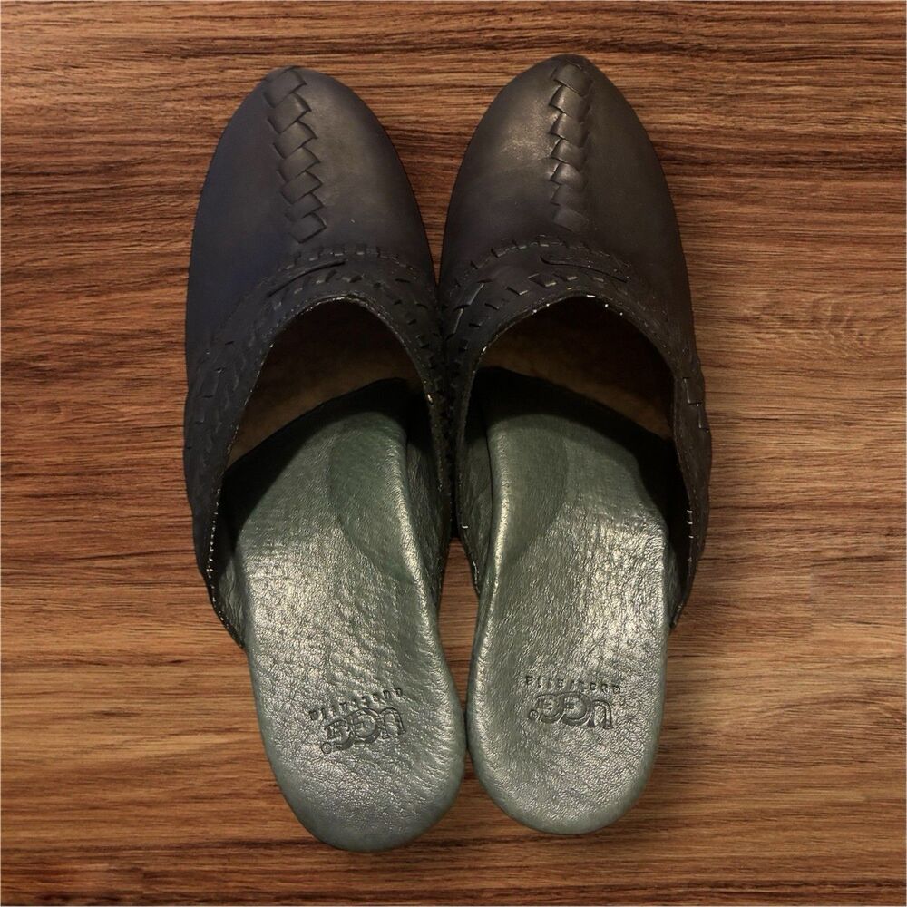 UGG Black Leather Mules - Picture 2 of 7